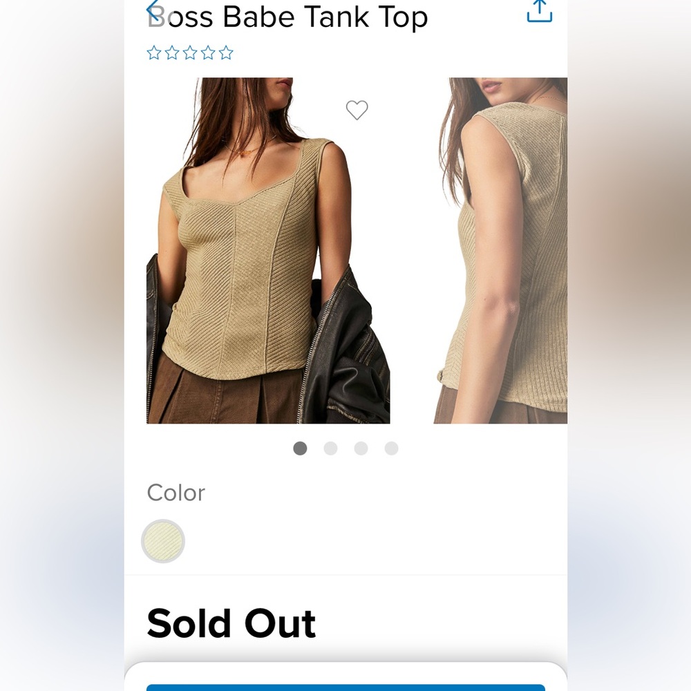 Free People Tan Textured Sleeveless Top - Picture 5 of 7